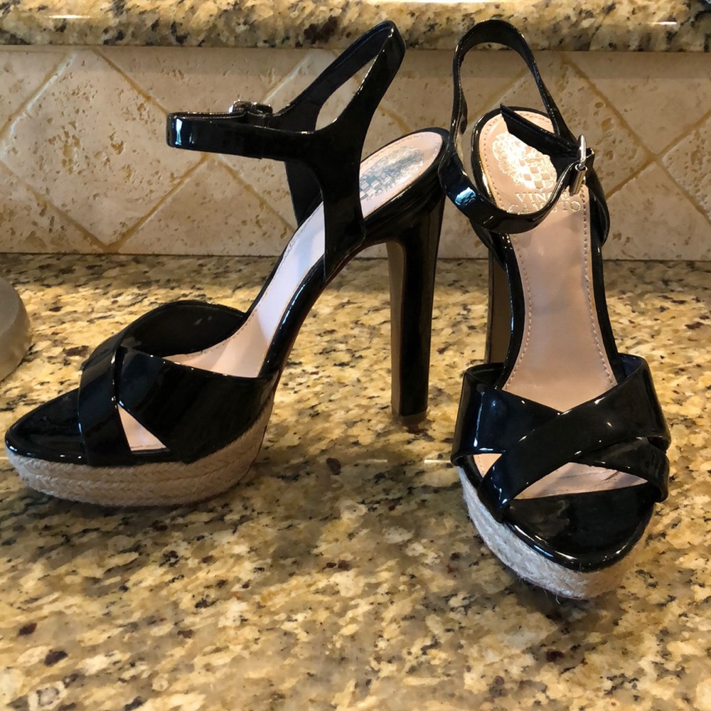 Black patent Vince Camuto stilettos